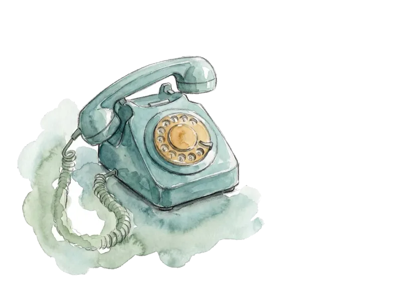 Vintage Wählscheibentelefon mit Schweizer-Kreuz-Anhänger