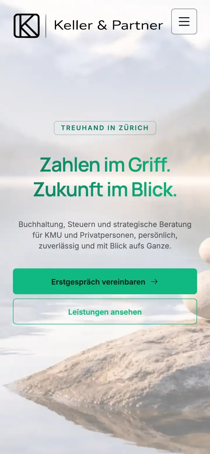 Beispiel-Website für ein Treuhandbüro: die Webeo Treuhand-Demo